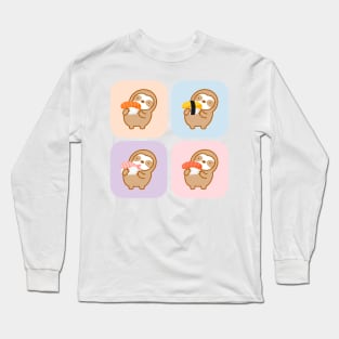 Cute Sloth Sushi Set Long Sleeve T-Shirt